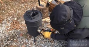 Самодельная печь из старого ведра из-под краски